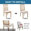 Waterproof Seat Covers for Dining Room Chairs Set of 2,Stretch Jacquard Removable Washable Chair Seat Slipcovers Protector,No Rear Covers (Beige,2Pack)