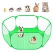 Small Animals C&C Cage Tent,Breathable & Transparent Pet Playpen Pop Open Outdoor/Indoor Exercise Fence,Portable Yard Fence for Guinea Pig,Rabbits,Hamster,Chinchillas and Hedgehogs (Green)