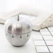 Apple Kitchen Timer Stainless Steel Mechanical Rotating 60 Minute Alarm Timer Count Down Timer for Learning, Cooking, Cosmetic Applications, Baking, Exercise