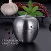 Apple Kitchen Timer Stainless Steel Mechanical Rotating 60 Minute Alarm Timer Count Down Timer for Learning, Cooking, Cosmetic Applications, Baking, Exercise
