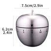 Apple Kitchen Timer Stainless Steel Mechanical Rotating 60 Minute Alarm Timer Count Down Timer for Learning, Cooking, Cosmetic Applications, Baking, Exercise