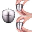 Apple Kitchen Timer Stainless Steel Mechanical Rotating 60 Minute Alarm Timer Count Down Timer for Learning, Cooking, Cosmetic Applications, Baking, Exercise