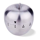 Apple Kitchen Timer Stainless Steel Mechanical Rotating 60 Minute Alarm Timer Count Down Timer for Learning, Cooking, Cosmetic Applications, Baking, Exercise