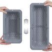 Over the Sink Colander Strainer Basket, Wash Vegetables and Fruits, Drain Cooked Pasta and Dry Dishes (50 x 20 cm) Gray