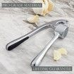 Premium Garlic Press, Garlic Mincer Set of 3 with Silicone Roller Peeler and Cleaning Brush