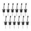 12 Pack Classic Bottle Pourers,Stainless Steel Liquor Pour Spouts Tapered Spout - Liquor Pourers with Rubber Dust Caps,Bar Bartender Accessories