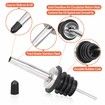 12 Pack Classic Bottle Pourers,Stainless Steel Liquor Pour Spouts Tapered Spout - Liquor Pourers with Rubber Dust Caps,Bar Bartender Accessories