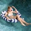 Inflatable Pool Float Chair Lounge for Adults and Kids 120 x 120 cm Blue