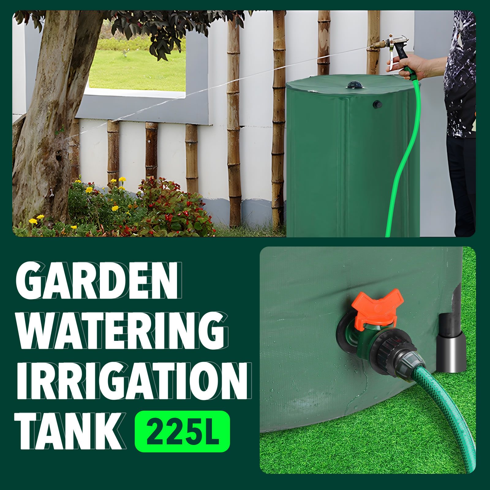 Rain Water Tank Barrel 225L Rainwater Collection System Collapsible ...