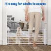 Pet Dog Safety Gate Cat Fence Enclosure Guard Stair Security Barrier Retractable Portable Puppy Low Containment System Metal White 35cm High