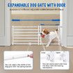 Pet Dog Safety Gate Cat Fence Enclosure Guard Stair Security Barrier Retractable Portable Puppy Low Containment System Metal White 35cm High
