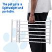 Pet Dog Safety Gate Cat Fence Enclosure Guard Stair Security Barrier Retractable Portable Puppy Low Containment System Metal White 35cm High