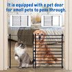 Dog Pet Safety Gate Cat Fence Guard Security Enclosure Stair Barrier Retractable Portable Low Puppy Containment System Metal Black 60cm High
