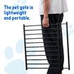 Dog Pet Safety Gate Cat Fence Guard Security Enclosure Stair Barrier Retractable Portable Low Puppy Containment System Metal Black 60cm High