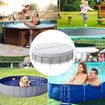 8FT Round Winter Pool Cover, 210D Tear Resistant Solar Pool Covers for Above Ground Pools, Fade Resistant Pool Cover with Windproof Strap, Drawstring, Ground Nails, 240CM ,Black
