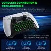 Controller Keyboard Replacement PS5 Bluetooth Wireless Green Backlight Mini Keypad Chatpad PlayStation5 Built In Speaker 3.5mm Audio Jack Black