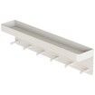 Key Holder for Wall Decorative - Mail Organizer and Key Rack with Tray for Hallway Kitchen Farmhouse Decor,Stainless Steel Key Hooks Mail Holder Wall Mounted - 6 Hooks (White)