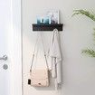 Key Holder for Wall Decorative - Mail Organizer and Key Rack with Tray for Hallway Kitchen Farmhouse Decor,Stainless Steel Key Hooks Mail Holder Wall Mounted - 6 Hooks (Black)