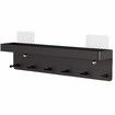 Key Holder for Wall Decorative - Mail Organizer and Key Rack with Tray for Hallway Kitchen Farmhouse Decor,Stainless Steel Key Hooks Mail Holder Wall Mounted - 6 Hooks (Black)