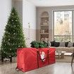 Christmas Tree Storage Bag | Extra Large Christmas Storage Containers, Fits Up Heavy Duty 600D Oxford Xmas Holiday Tree Bag with Durable Handles & Dual Zipper 122 * 38 * 51cm (Red)