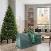 Christmas Tree Storage Bag Heavy Duty 600D Oxford Xmas Holiday Handles Dual Zipper Green Artificial Xmas Decoration 122x38x51cm Large Durable