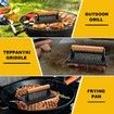Burger Press, Heavy Duty Cast Iron Rectangular 8.2x4.2Inch Bacon Grill Press with Wood Handle for Sandwich, Paninis (Rectangle)