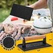 Burger Press, Heavy Duty Cast Iron Rectangular 8.2x4.2Inch Bacon Grill Press with Wood Handle for Sandwich, Paninis (Rectangle)