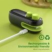 Bag Sealer Mini, Rechargeable 2 in 1 Heat Sealer with Cutter For Chip Bags, Plastic bag sealer, Green