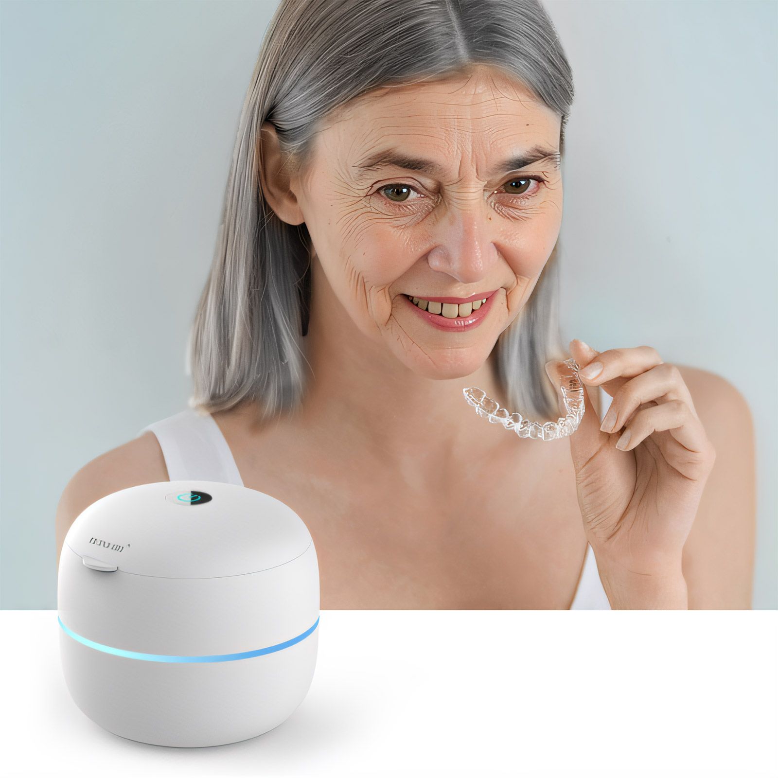 Ultrasonic UV Cleaner for Dentures Aligner Retainer Cleaning Device