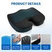 Orthopedic Seat Cushion Memory Foam Pillow Cool Gel Pad Car Gaming Office Chair Support Coccyx Tailbone Back Pain Relief Mesh Fabric Cover