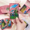 Pink Tarot Cards with Guide Book Waterproof and Wrinkle Resistant Tarot Gold Foil Tarot Cards for Beginners Pink Tarot Decks with Meanings on Them Gold Tarot Cards