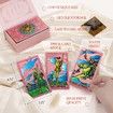 Pink Tarot Cards with Guide Book Waterproof and Wrinkle Resistant Tarot Gold Foil Tarot Cards for Beginners Pink Tarot Decks with Meanings on Them Gold Tarot Cards