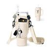 Water Bottle Carrier Bag with Phone Pocket for Stanley 40 or 30 oz Tumbler Neoprene Water Bottle Holder Pouch Pink
