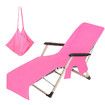 1PC Solid Color Quick Dry Beach Chair Cover Holiday Garden Swimming Pool Lounger Chairs Cover with Storage Pocket Color Blue