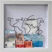 Adventure Archive Box, Ticket Shadow Box Top Loading Display Case Frame with Slot on Top 29 x 29 cm