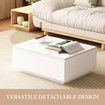 Detachable Coffee Table Bed Side Sofa Cabinet Laptop Desk Wooden Book Shelf Storage Drawer Living Room Furniture High Gloss White Marble Tabletop