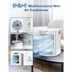 Mini Air Conditioner,Evaporative Air Cooler w/3-Level Humidify & 3 Speeds,7-Color Night Light,USB Powered Desk Portable Air Conditioners,Small Air Conditioner