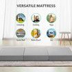 Folding Foam Mattress Sleeping Mat Portable Trifold Sofa Bed Camping Floor Extra Thick Cushion Removable Cover