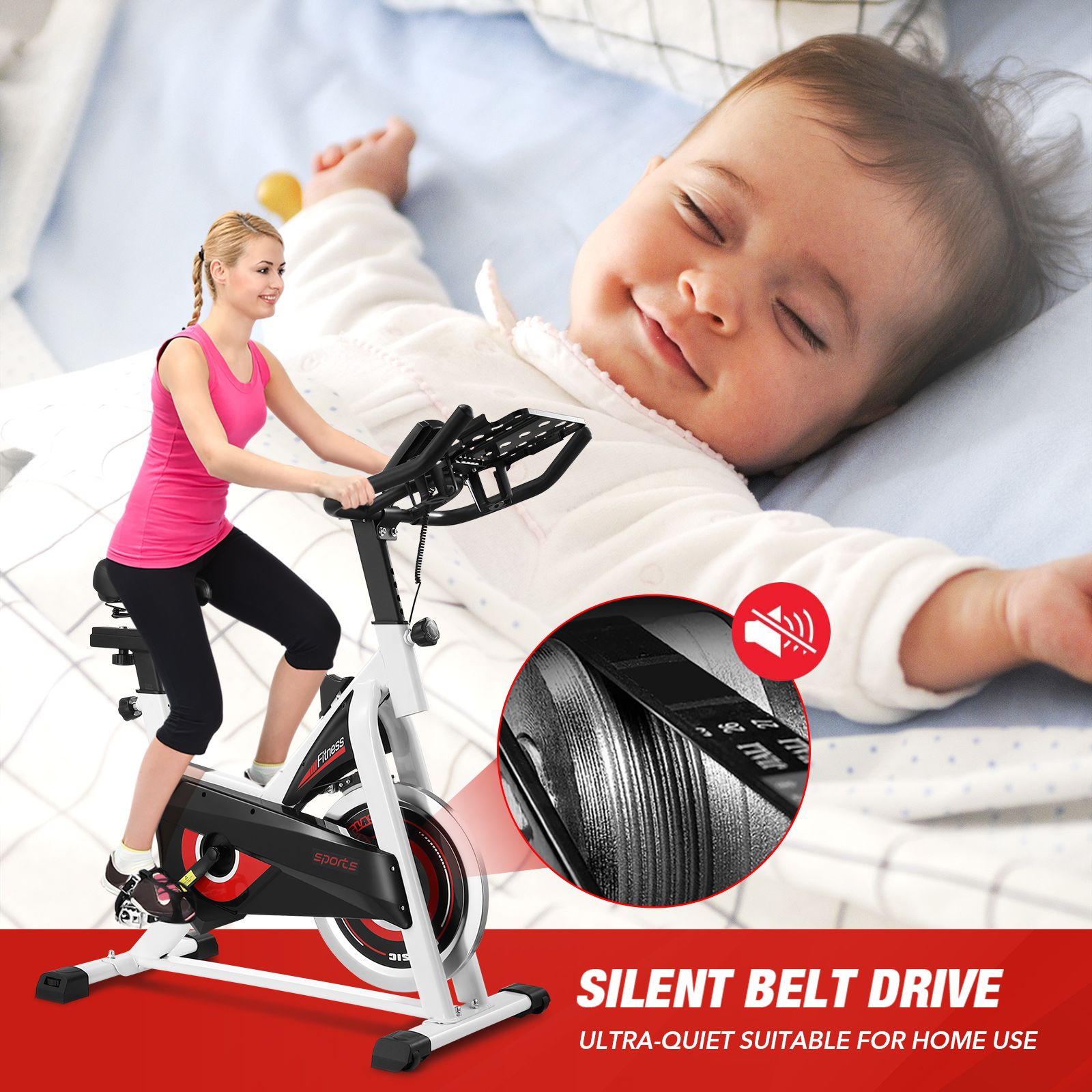 exerpeutic spin bike with bluetooth connectivity and chest belt