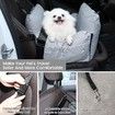 Dog Car Seat for Small Dogs Booster Seat with Storage Pockets & Clip-On Safety Leash Detachable Washable Dog Cat Trave Bed for Dogs Under 25lbs-Grey