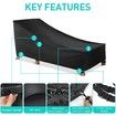 Patio Chaise Lounge Cover Waterproof Heavy Duty Outdoor Furniture Black Durable 210x75x80cm Garden Protection