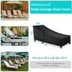 Patio Chaise Lounge Cover Waterproof Heavy Duty Outdoor Furniture Black Durable 210x75x80cm Garden Protection