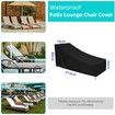 Patio Chaise Lounge Cover Waterproof Heavy Duty Outdoor Furniture Black Durable 210x75x80cm Garden Protection