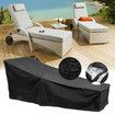 Patio Chaise Lounge Cover Waterproof Heavy Duty Outdoor Furniture Black Durable 210x75x80cm Garden Protection