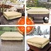 Square Waterproof Pool Spa Jacuzzi Cover, Outdoor Heavy Duty 600D Oxford Spa Cover, UV Protected Spa Cover for Hot Tub Beige 90x90x20inch
