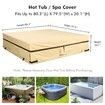 Square Waterproof Pool Spa Jacuzzi Cover, Outdoor Heavy Duty 600D Oxford Spa Cover, UV Protected Spa Cover for Hot Tub Beige 90x90x20inch