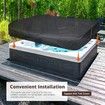 Hot Tub Cover Square Garden Spa Replacement Waterproof UV Protected Rectangular Outdoor 218x218x30cm Black Durable