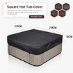 Hot Tub Cover Square Garden Spa Replacement Waterproof UV Protected Rectangular Outdoor 218x218x30cm Black Durable