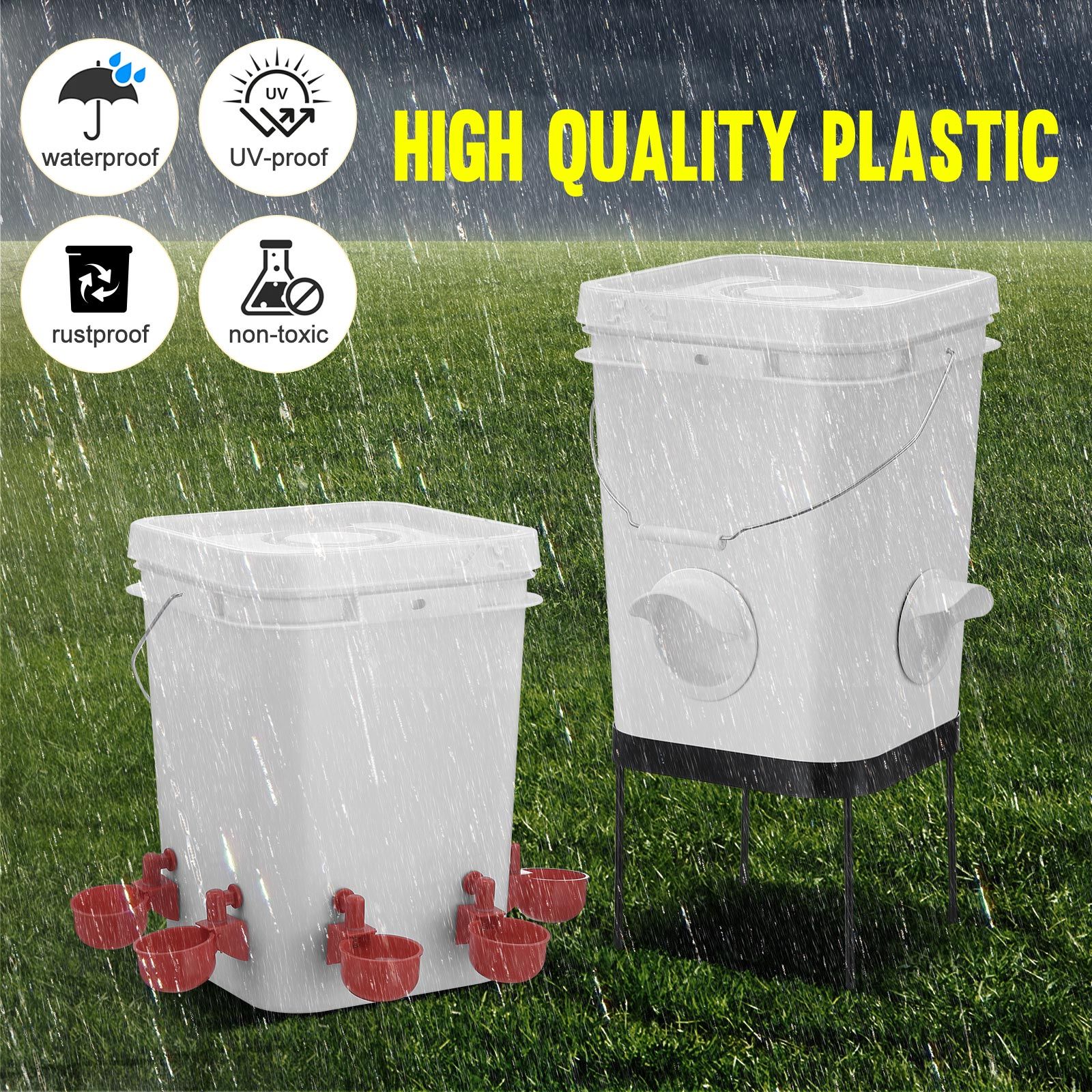 Chicken Bird Feeder Waterer Set Auto Food Water Dispenser Automatic