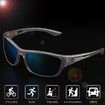 Polarized Sports Sunglasses for Men Driving Cycling Fishing Sun Glasses 100% UV Protection Goggles (Grey Flame Blue Mirror)
